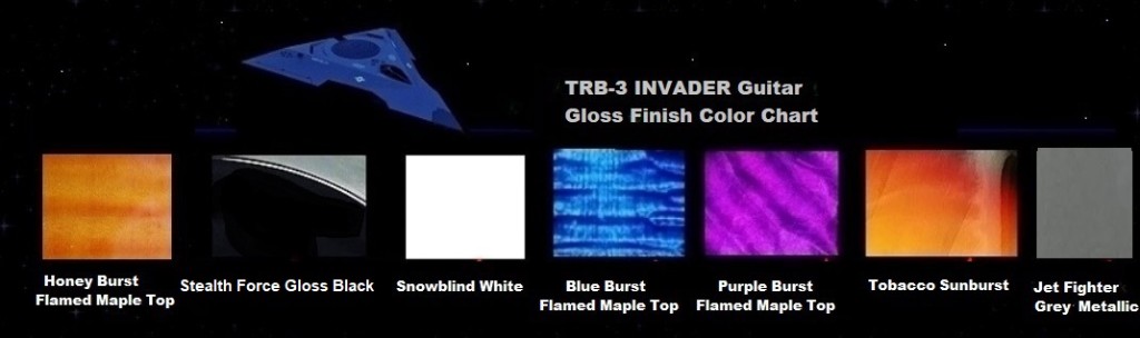TRB-3 INVADER Guitar Gloss Finish Color Chart